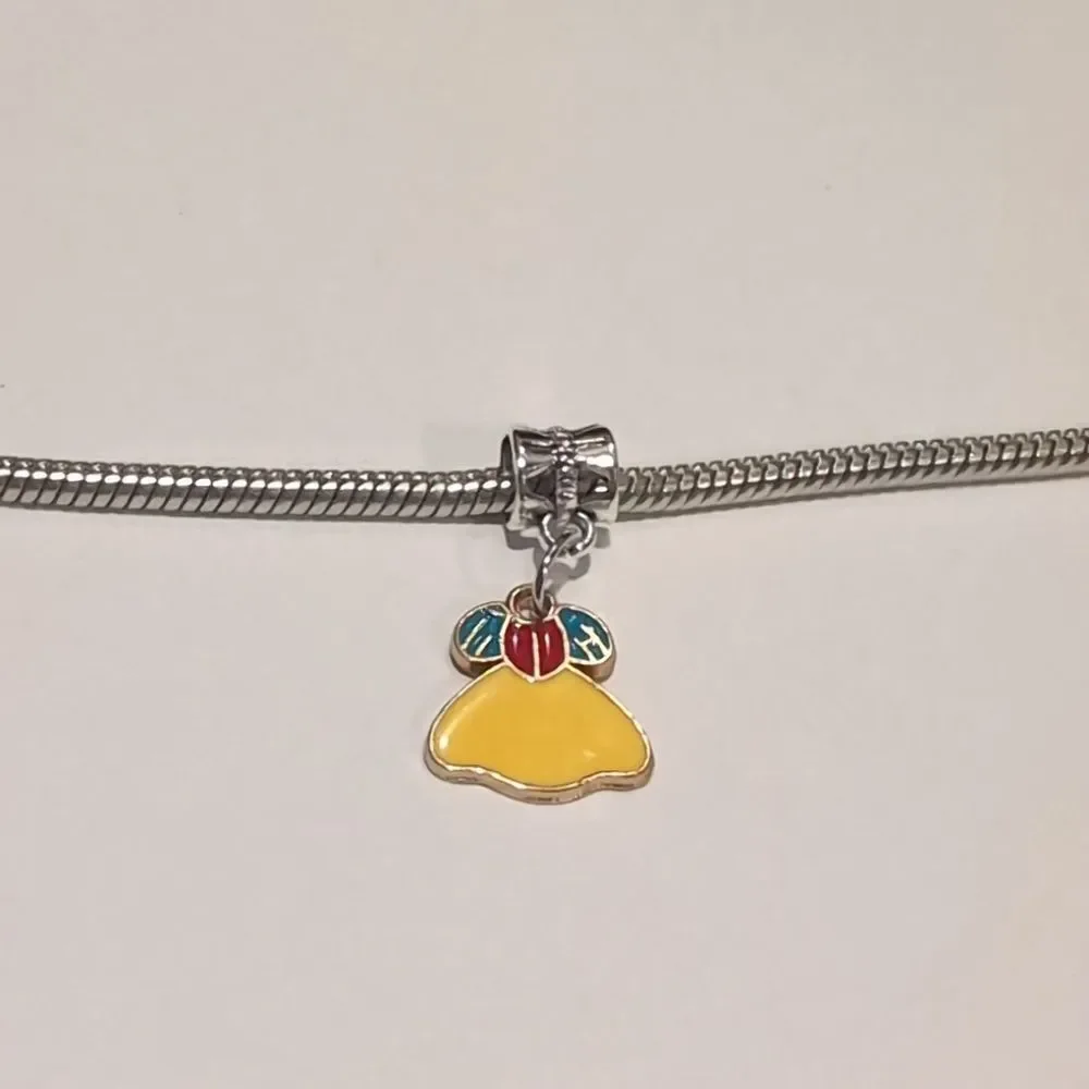 Silver Gold‎ Princess Snow White Enamel Dangle Charm for Pandora Style Br…